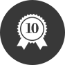 Ribbon icon with number 10